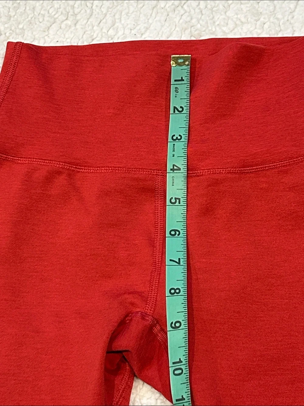 Alphalete Leggings size Small Red Orange Ribbed Detail